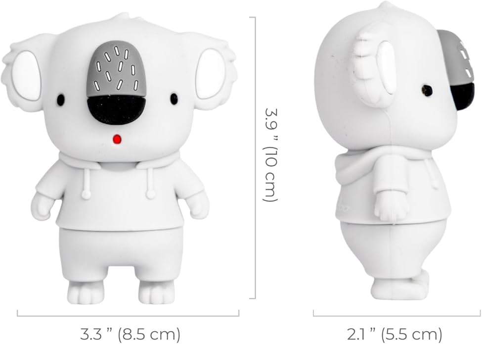 FAMILIDOO Koala Teething Toy for Babies, Soft Silicone Teether for Sore Gums, Easy to Hold, Infant Teething Relief, Perfect for Gift, Gray