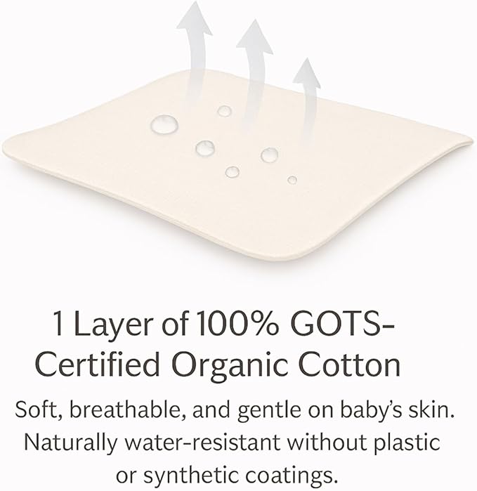 ORGANIC TEXTILES Organic Baby Mattress Topper with Water Resistant Removable Cotton Cover - GOLS/GOTS Certified - Breathable - 3" Cradle (36"x18")