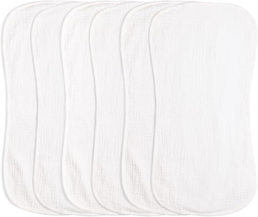COOROBIN Muslin Burp Cloths 20" x 10",100% Cotton Pack of 6r, Extra Soft and Absorbent,Suitable for both boys and girls