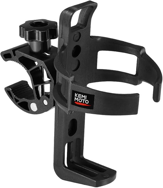 KEMIMOTO ATV Cup Holder Motorcycle Bottle Holder Universal Drink Holder with 0.6-1.56in Metal Clamp for 20oz Bottle for Bike Boat, Stroller, Walker, Wheelchair, Scooter, Golf Cart