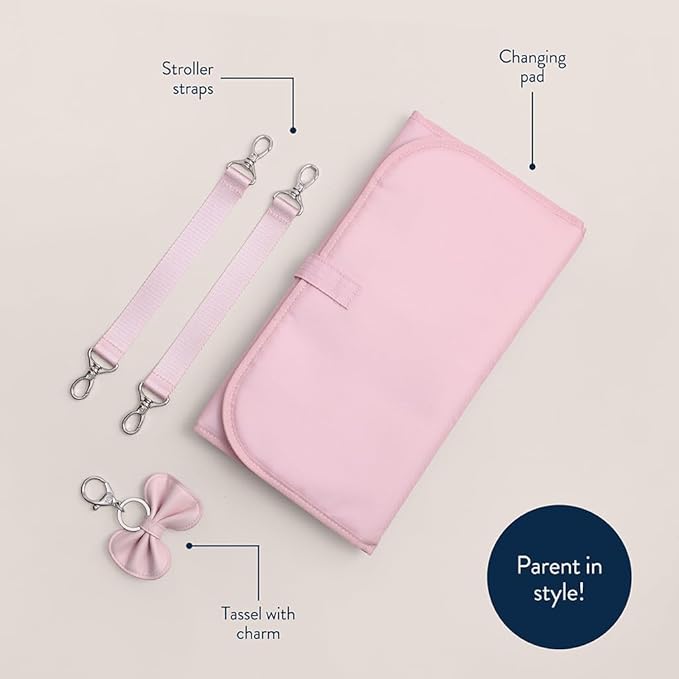 Itzy Ritzy Diaper Bag Backpack – Large Capacity Boss Plus Baby Backpack Diaper Bag Featuring 19 Pockets, Changing Pad, Stroller Clips, and Comfortable Straps (Pink Ribbons & Roses)