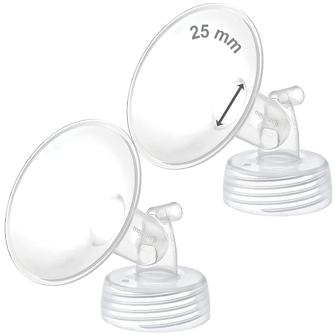Maymom Pump Parts Compatible with Spectra S1/S2 Pumps; Incl Wide Mouth 25mm Flanges; Not Original Spectra Flang, Spectra Shield (Two Flanges)