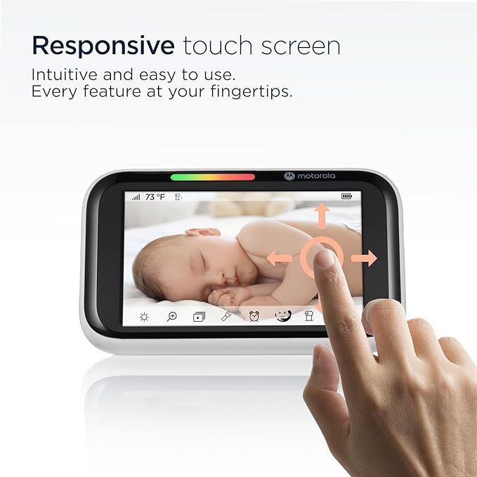 Motorola Nursery PIP1710 Connect – Wi-Fi Baby Monitor with Motorized HD Camera and 5" Touch Screen | Cry Detection and Translation, Motorola Baby App, Night Vision