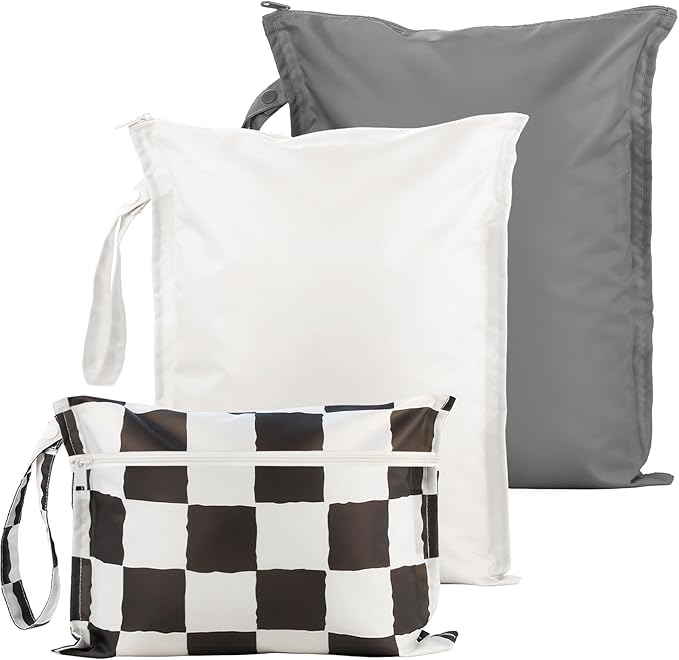 Wet Bag for Swimsuit - 2 Pack Waterproof Wet Dry Bag for Clothes - Baby Diaper Bag - Travel Laundry Daycare Bags - Baby Beach Essentials - Bogg Bag Accessories