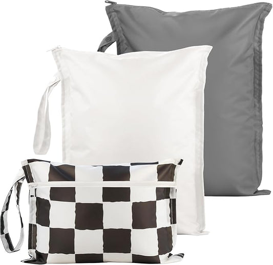 Wet Bag for Swimsuit - 2 Pack Waterproof Wet Dry Bag for Clothes - Baby Diaper Bag - Travel Laundry Daycare Bags - Baby Beach Essentials - Bogg Bag Accessories