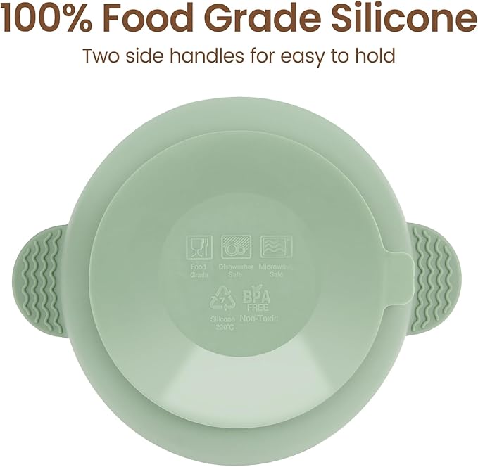 Eascrozn 3 Pack Baby Bowls, Suction Bowls for Baby and Toddlers, BPA Free Food Grade Silicone Bowl Feeding Supplies, Dishwasher and Microwave Safe, Multicolor