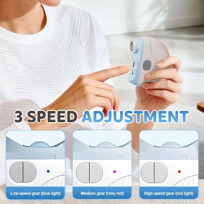 Electric Smart Nail Clippers for Adults Seniors Kids, 3 Speeds Automatic Nails Trimmer with Polisher, Light, Clip Storage, Rechargeable Nails Clippers for Fingernails Toenails