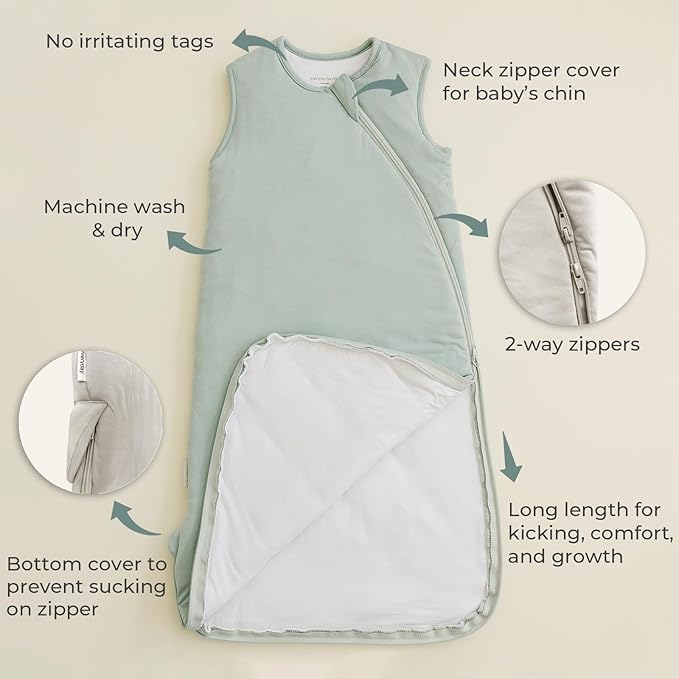 Everyday Bambu Sleep Sack 0.5 Tog - Rayon made from Bamboo Baby Sleeping Bag, Wearable Blanket, Unisex