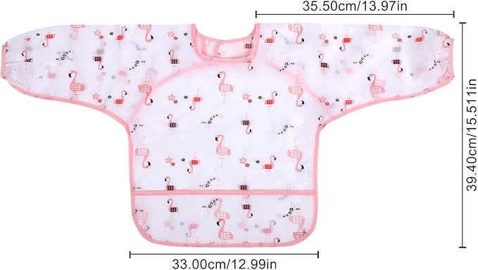Accmor 4 Pack Long Sleeve Bibs, Baby Smock Waterproof Sleeved Bib Smock for Baby Toddler 6-36 Months