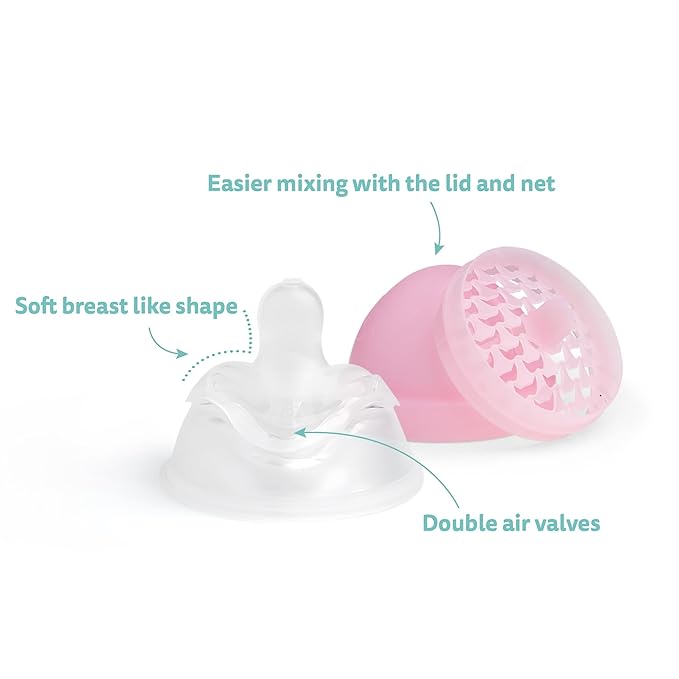 Herobility Anti-Colic Baby Bottles 5 fl oz/140 ml - Pack of 4 Newborn Baby Bottles, Slow Flow Plastic Bottles, Breast-Shaped Teat for Breastfed Babies - Multicolor - Sand, Woodchuck, Pink, White