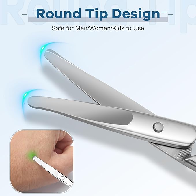 Hdama Nose Hair Scissors, Small Sicssors for Men Women Grooming Facial & Ear Hair, Trimming Eyebrow, Mustache, Beard with Safety Blunt Tip