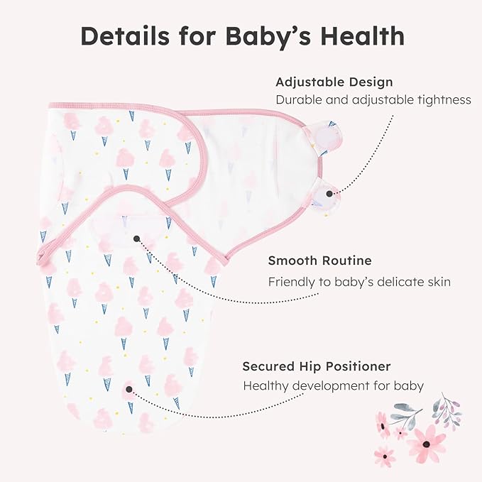 Yoofoss Baby Swaddles for Newborns 100% Organic Cotton, Adjustable Swaddle Sleep Sack 3-6 Months Newborn Swaddle Sack, Breathable Soft(Medium)