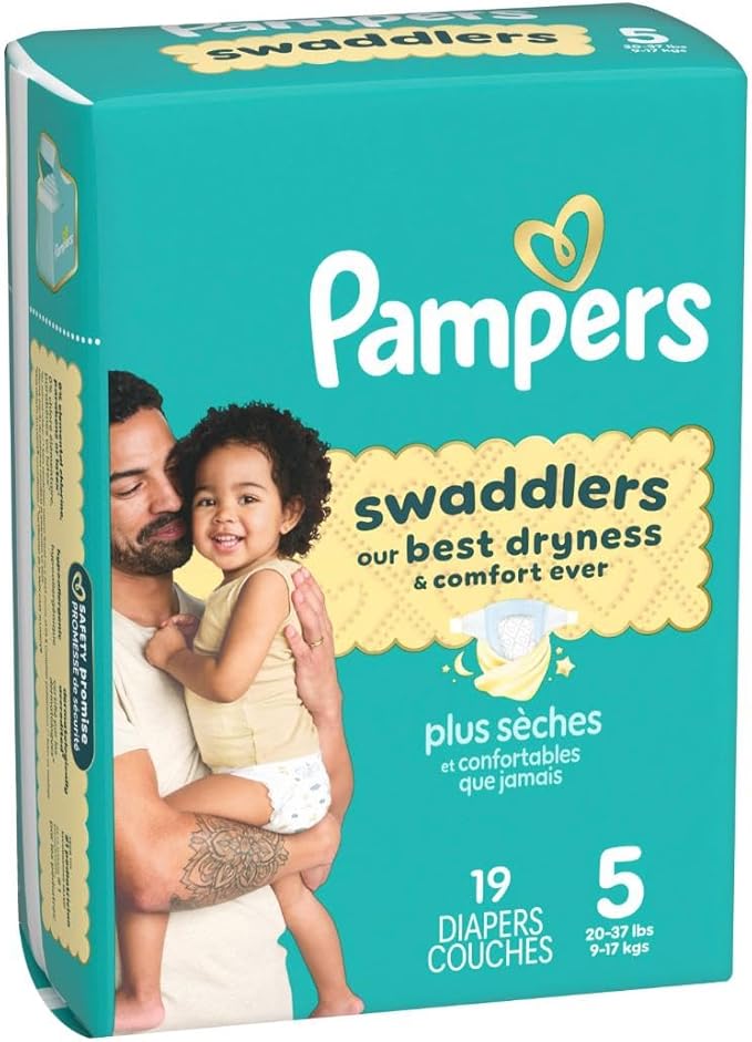 Pampers Baby Diapers - Swaddlers - Size 5, 19 Count, Ultra Absorbent Disposable Infant Diaper