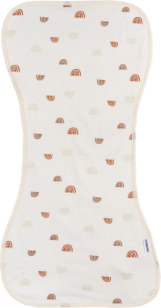 Gerber Baby Unisex Burp Cloths 5 Count, Rust Tan, Size 10.5" x 21" (Pack of 12)