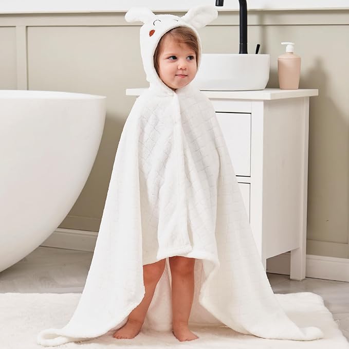 Toddler Towels with Hood Kids Hooded Bath Towel Baby Hooded Towel for Toddlers 0-5 Years, 2-Pack Absorbent Soft Toddler Bath Towel Kids Bath Baby Towels with Hood Thick 50'' x 32'' Large