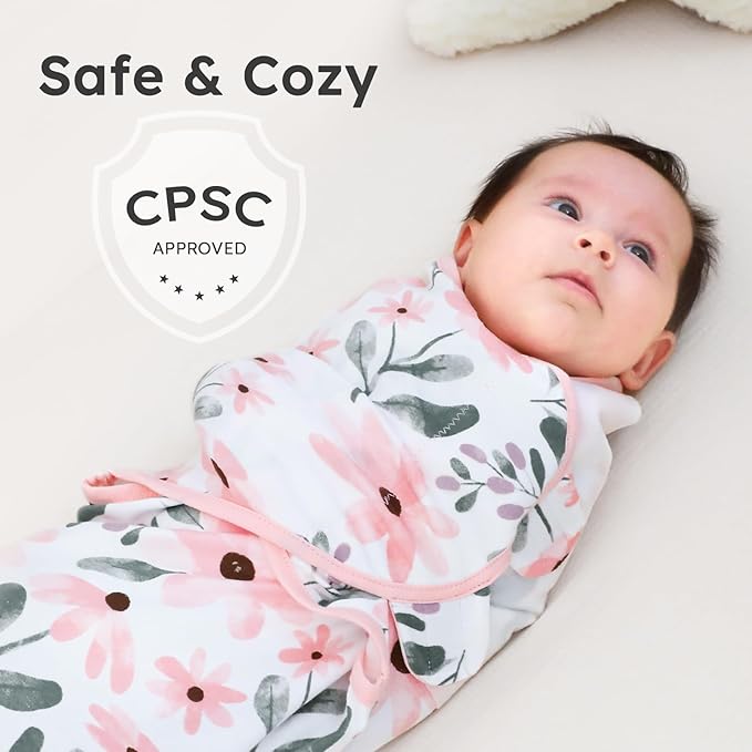 Yoofoss Baby Swaddles for Newborns 100% Organic Cotton, Adjustable Swaddle Sleep Sack 0-3 Months Newborn Swaddle Sack, Breathable Soft(Small)
