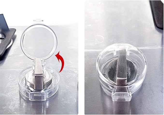 2 Pcs Gas Stove knob Safety Covers,Child Safety Lock Cover,Child Proof Large Size Door Knob Cover,Oven Knob Covers for Child Safety,Kitchen Burner Childproofing （Clear）