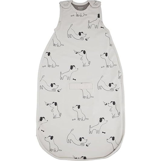 Woolino Merino Wool & Organic Cotton Baby Sleep Sack 2-24 Months – Ultimate 4-Season Baby Sleeping Bag, Universal Size Wearable Blanket, 2-Way Zipper & Adjustable Fit, Year-Round Use – Puppy