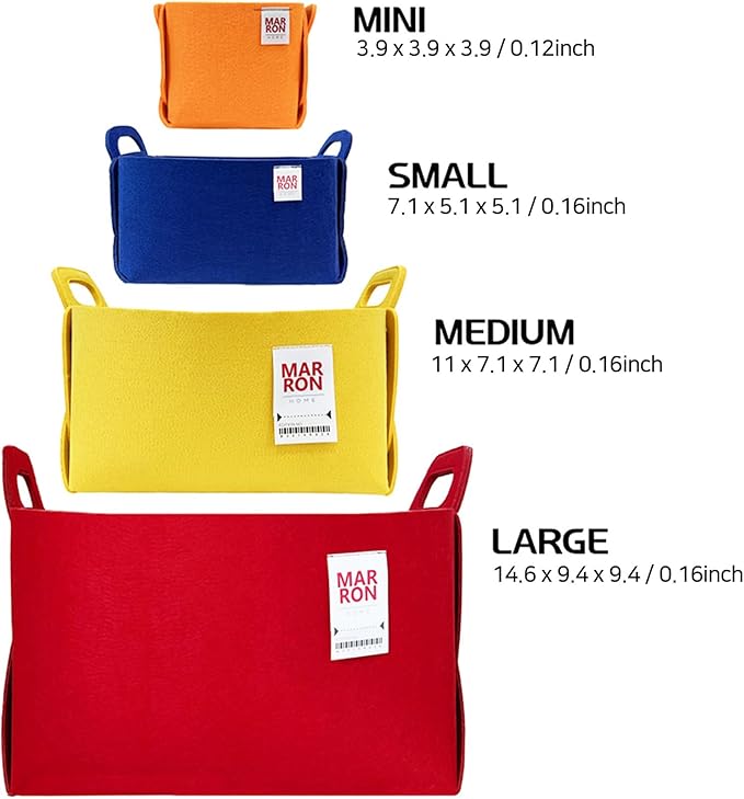 Collapsible Felt CHARCOL Storage Bin Small 7.1"x5.1"x5.1" – Foldable Basket with Handles for Closet, Toy Storage, Laundry Room Organization, Decorative Storage Baskets for Shelves, Nursery