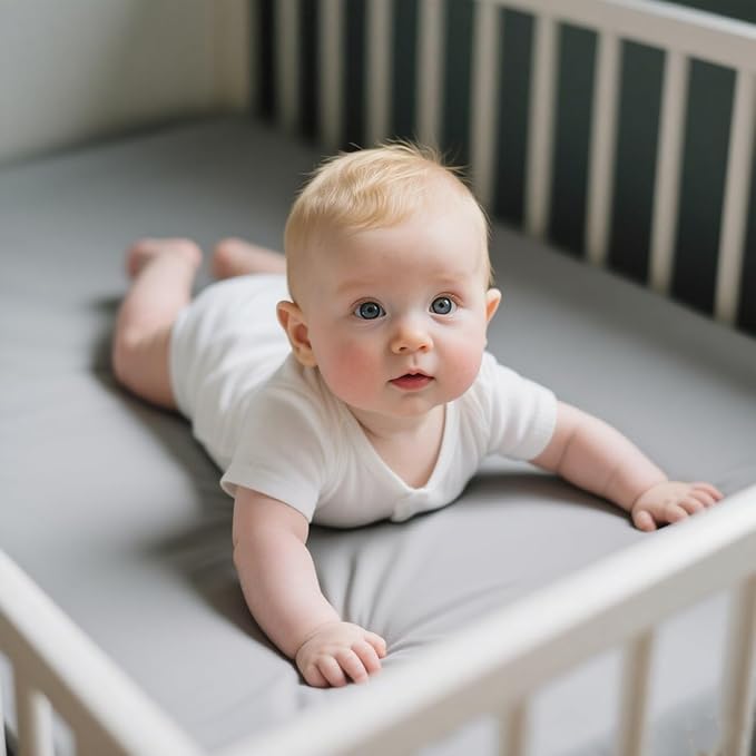American Baby Company 2 Pack Fitted Crib Sheets 52" x 28" - Ultra Soft Microfiber Crib and Toddler Bed Sheets, Gray/Green, Neutral for Boys & Girls
