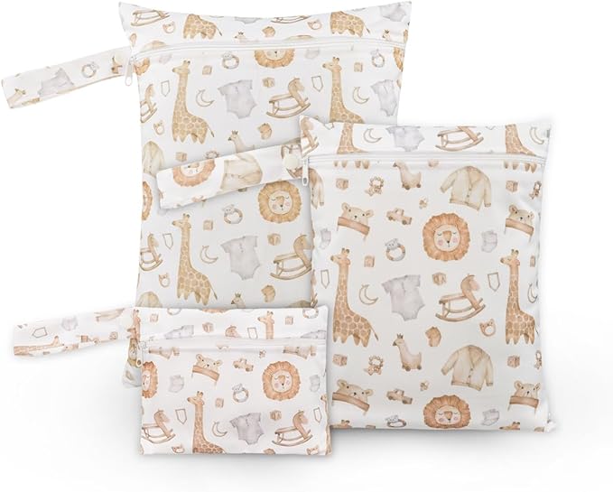 Happy Flute 3 Set Wet Bag Storage Bag Zipper Waterproof Washable Travel Bags, Beach, Pool, Gym Bag for Cloth Diaper, Swimsuits & Wet Clothes(EF545)