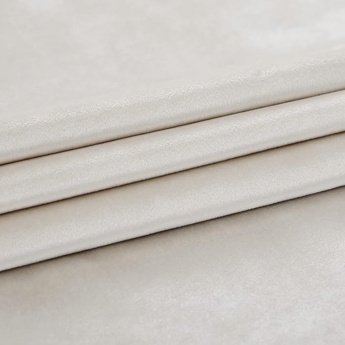 PRIMROSE Cream Ivory Curtains 102 inch for Living Room,2 Panels Drapes Blackout Rod Pocket Back Tab Window Treatment Room Darkening Thick Decorative Curtains for Bedroom