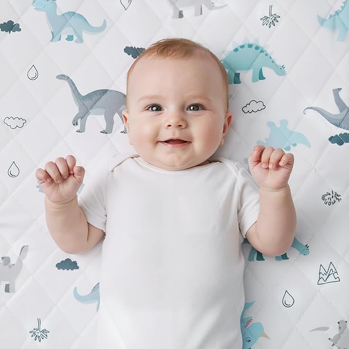 Littogoose Quilted Changing Table Cover (2-Pack) Fitted Diaper Changing Pad Cover, Soft Breathable Ideal for Boys Girls (2-Pack)