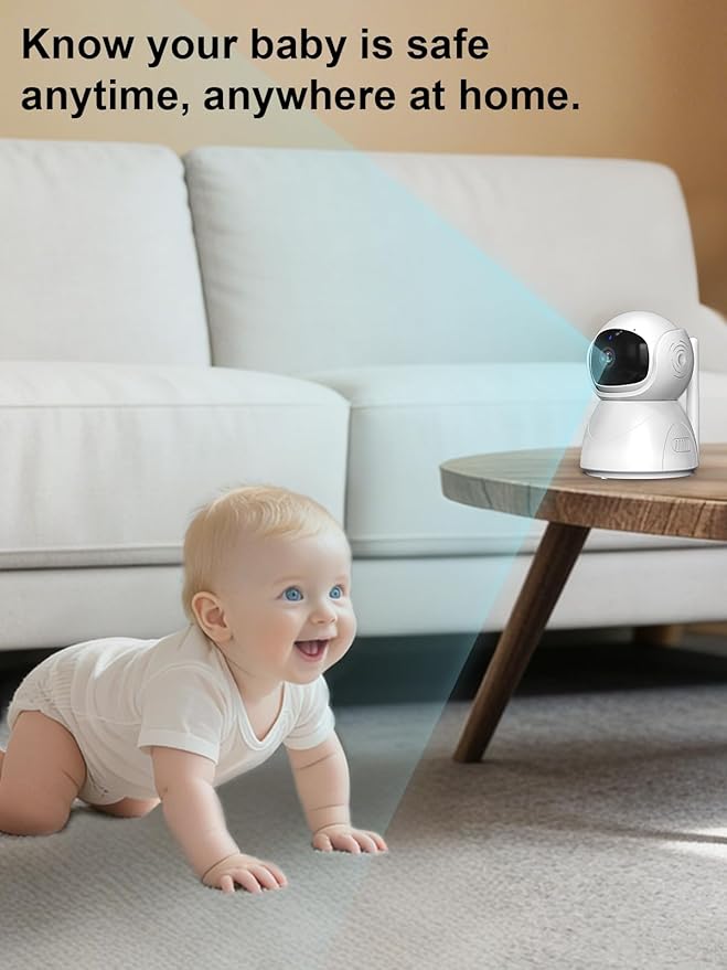 Video Baby Monitor with Camera and Audio, No WiFi Hack-Proof Security, 5" LCD Remote Pan-Tilt-Zoom, 31H Long Battery Life, 1000ft Range, Night Vision, Temperature & Cry Alarms, 2-Way Talk