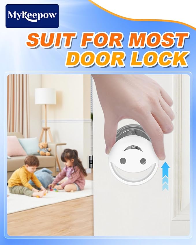 Child Proof Deadbolt Lock, 2.8 Inch Door Safety Deadbolt Lock for Kids Fits Most Deadbolts, 2 Pack