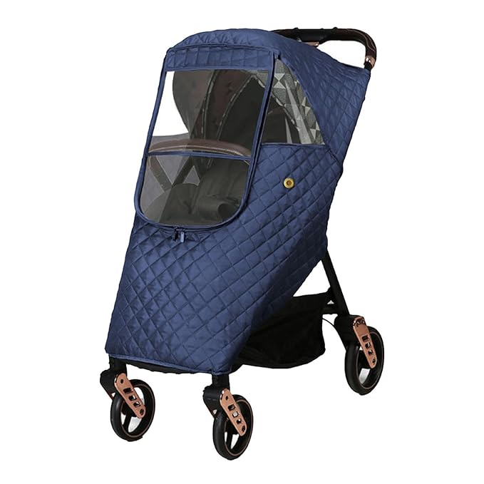 Universal Stroller Rain Cover Winter Pram Buggy Rain Shield Waterproof Windproof Quilted Travel Weather Cover for Baby Stroller Pushchair
