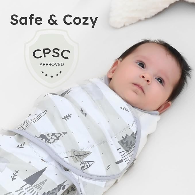 Yoofoss Baby Swaddles for Newborns 100% Organic Cotton, Adjustable Swaddle Sleep Sack 0-3 Months Newborn Swaddle Sack, Breathable Soft(Small)