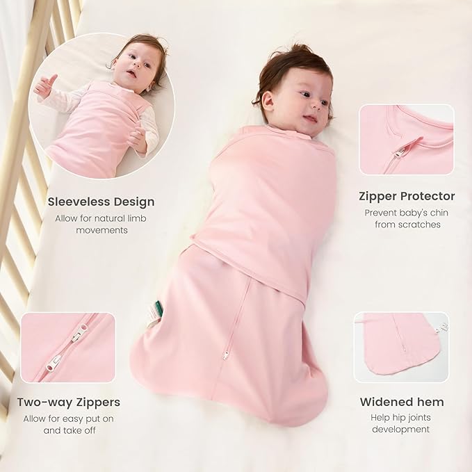 LILBESTIE Baby Swaddle Sleep Sack, 1.0 Tog New-Parent-Friendly Swaddle for Newborns & infant 3-6 Months Baby Wearable Blanket Reduce Startle Reflex, Newborn Boys Girls Registry Essentials
