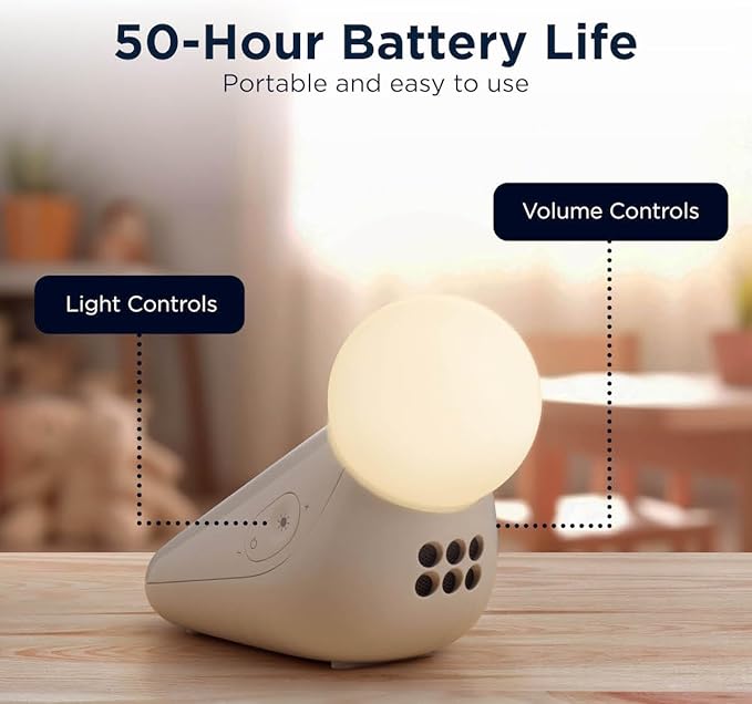 Motorola Nursery S1 | Portable Sleep Soother & Light Sound Machine for Babies & Kids | 50-Hour Battery Life | 10 Soothing Sounds, Lullabies & Multicolour Nightlight | Travel, Baby Shower/Registry Gift