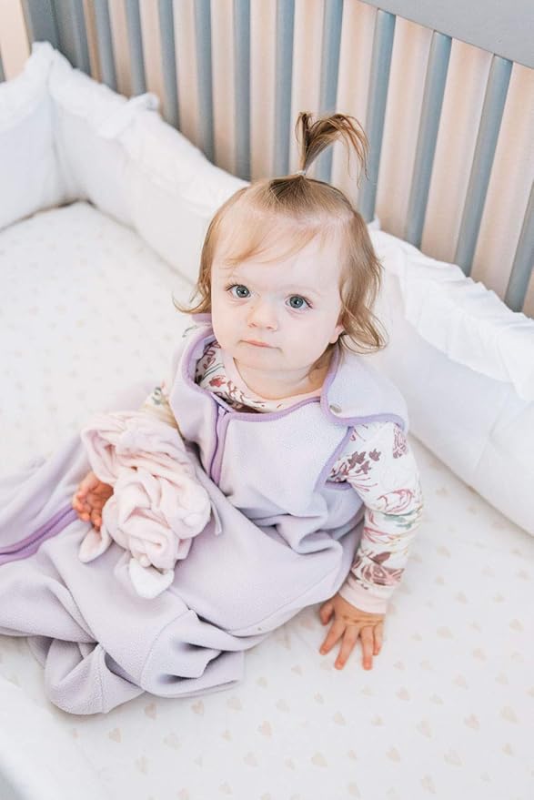 baby deedee Sleep nest Fleece Baby Sleeping Bag, Lavender, Small (0-6 Months)