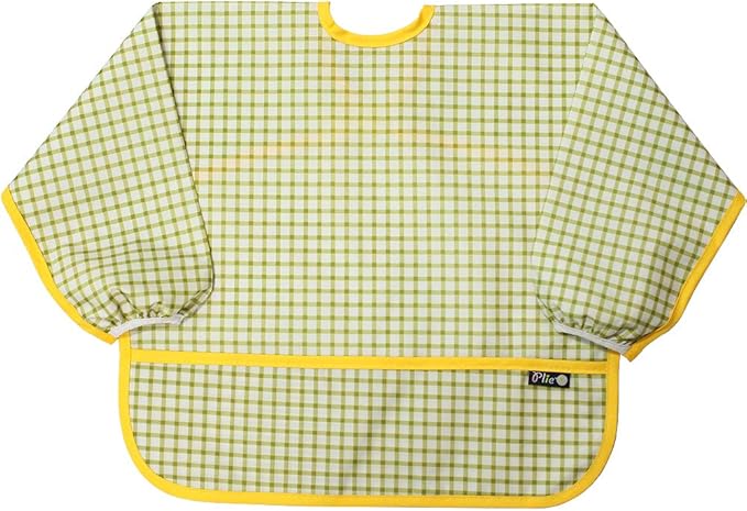 Plie Long Sleeve Waterproof Bib for Toddlers – Soft Feeding Smock for Baby Mealtime, Self-Feeding, BPA-Free, Easy Clean