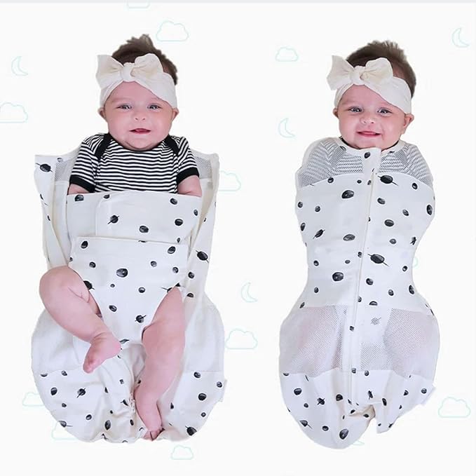 Happiest Baby Sleepea 5-Second Swaddle - 100% Organic Cotton Baby Swaddle Blanket - Doctor Designed Promotes Healthy Hip Development (Rose Stars, X-Large)