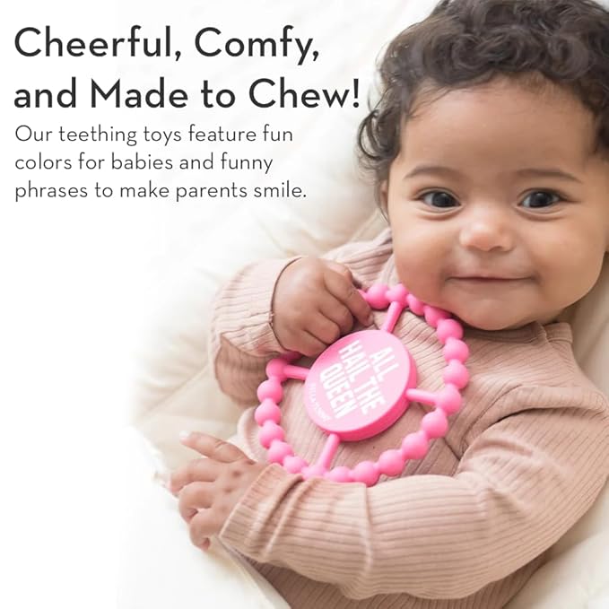 Bella Tunno Happy Teether for Girls - Soft & Easy Grip Teething Ring Perfect for Babies and Teething Toys to Help Soothe Gums, Non-Toxic, BPA Free Silicone Teether, All Hail The Queen