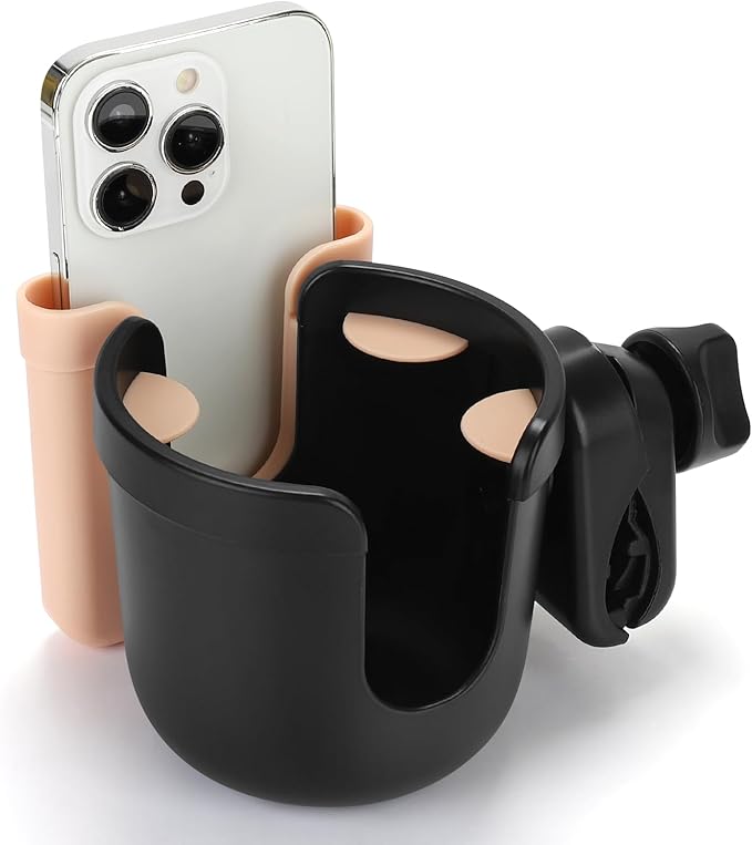 Accmor 2-in-1 Walker Cup Holder with Phone Holder, Wheelchair Cup Holder, Rollator Cup Holder, Cup Phone Holder for Walker, Wheelchair, Rollator, Mobility Scooter