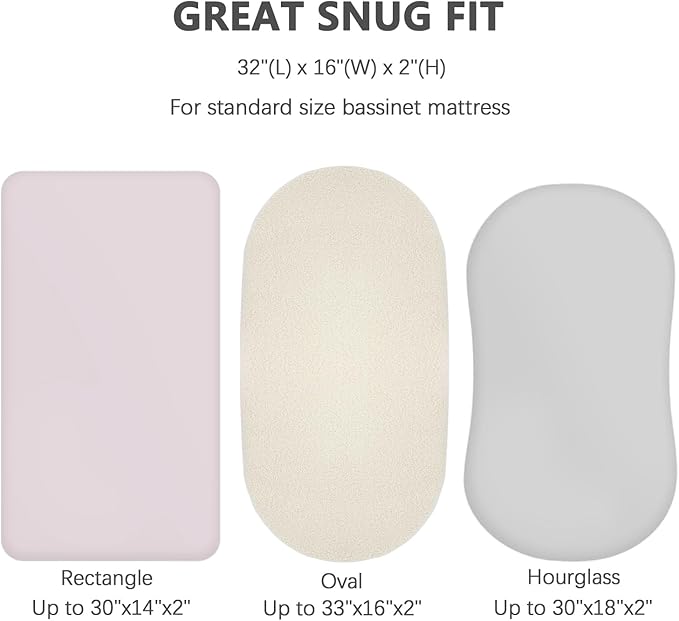 Lamb-Fleece Bassinet Sheets for Baby, Cozy Warm Fitted Sheets for Rectangle, Oval, Hourglass Bassinet Mattress, Muslin Moses Basket Sheets with Neutral Style 32"x16"(Beige)