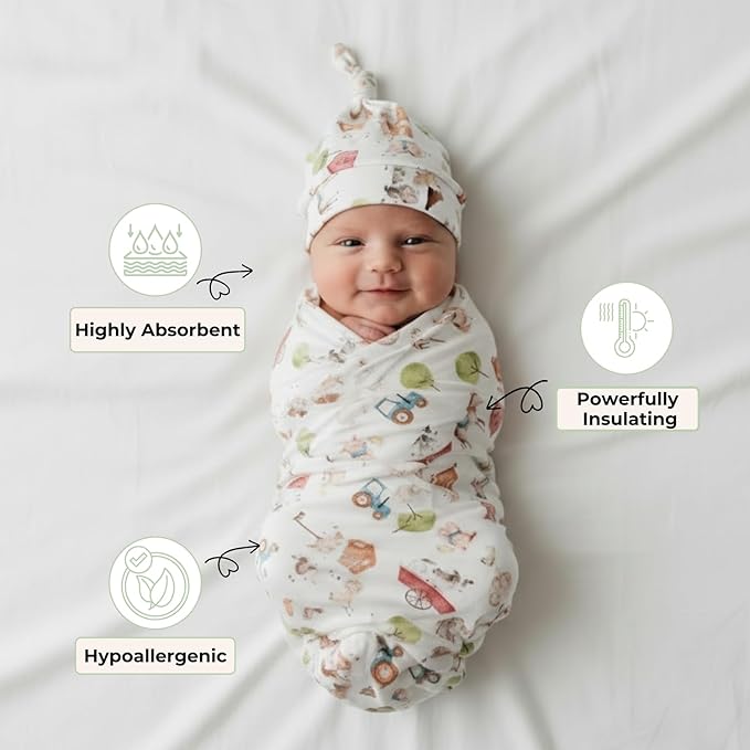 Swaddles for Newborns Baby Blanket Set Ultra-Soft 95% Bamboo Viscose Baby Swaddle for 0-3 Months | Newborn Essentials Must Haves Bamboo Viscose Swaddle Blankets
