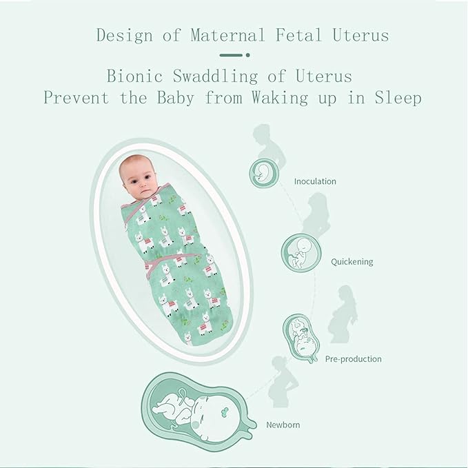 insular Baby Swaddle Wrap, Swaddle Blanket for Newborn and Infant, Adjustable Swaddling Set for Boy and Girl, Soft Cotton Baby Sleep Sack 3 Pack, Alpaca, Medium(3-6 Month)