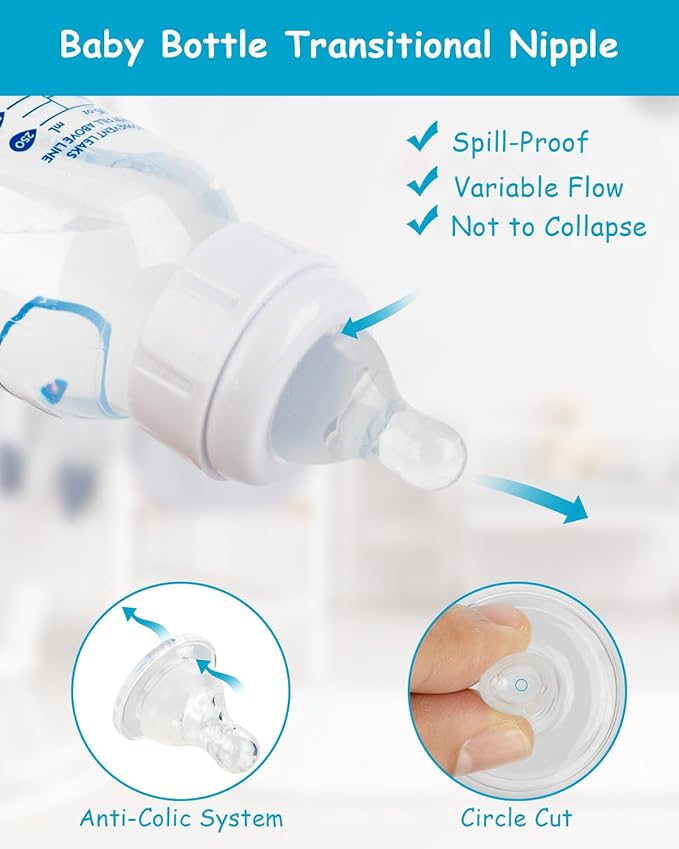 Silicone Nipple for Dr. Brown’s Natural Flow Level 2 Narrow Baby Bottle, Medium Flow, 3m+, 6 Count