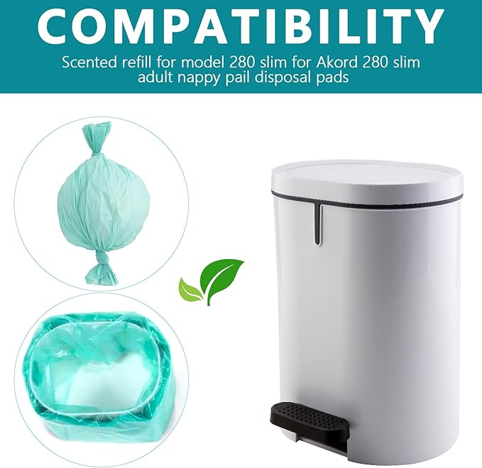 AQHYYQKJZX 4 Pack Diaper Pail Liner Refills Bags Compatible with Akord 330 Series Adult Diaper System