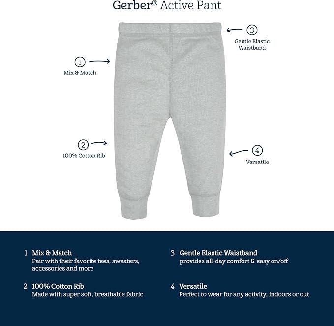 Gerber Baby Boys' 4-Pack Pants