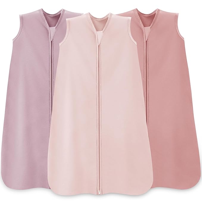 Wrrernsin 3 Pack Baby Sleep Sack 18-24 Months 100% Cotton TOG 0.5 Baby Sleeping Bag 2-Way Zipper Toddler Wearable Blankets Comfy Stretchy Summer Sleep Sacks