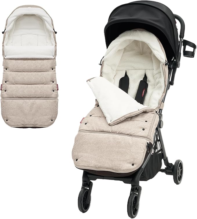 Momcozy Stroller Footmuff Universal | Easily Attaches to Most Strollers | Ultra-Plush,Weather-Proof | Deluxe Warm Stroller Bunting Bag | Extendable Stroller Cover for Winter | Adjustable Buckle