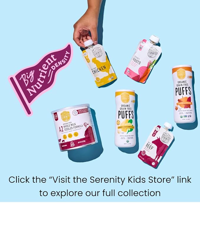 Serenity Kids 6+ Months Coconut Curry Chicken Baby Food Pouch - 3.5 Oz, Pack of 12 - Nutrient-Packed Pureed Baby Food - GMO Free Portable Pouch for On-the-Go Toddler Snacks
