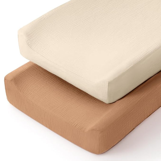lulumoon Muslin Changing Pad Cover: Baby Diaper Changing Table Pad Cover - Changing Pad Sheets for Girls Boys