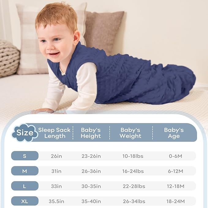 Yoofoss Fleece Baby Sleep Sack 0-6 Months with Plush Dots, TOG 1.5 Baby Wearable Blanket with 2-Way Zipper, Cotton Toddler Sleep Sack Fleece