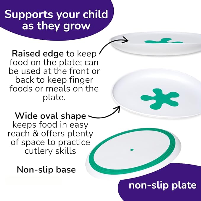 doddl Toddler Plate (12 Months–4 Years) – Non-Slip Plate for Self-Feeding, Easy-Scooping Design for Toddlers & Preschoolers
